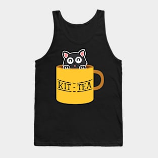 Kit-Tea Funny Kitten Black Cat Tank Top